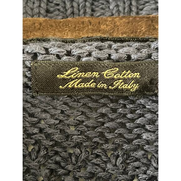 Mossimo Dutti men’s sweater blue linen blend Italian - Picture 3 of 9